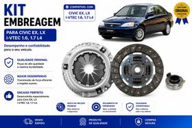 Kit De Embreagem Civic Ex Lx I-vtec 1.6 1.7 L4 16v Gasolina Kit De Embreagem Civic Ex Lx I-vtec 1.6 1.7 L4 16v Gasolina