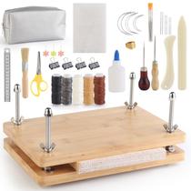 Kit de encadernação de livros HEJIN Bamboo Wood Book Press com cola e muito mais