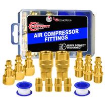 Kit de encaixe de mangueira de compressor de ar 15-PC LE LEMATEC com estojo Kit de encaixe de mangueira de compressor de ar 15-PC LE LEMATEC com estojo