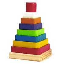Kit de encaixe pirâmide quadrada - wood toys - 14