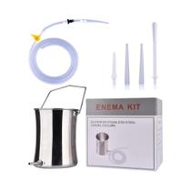 Kit De Enema Reutilizável De Aço Inoxidável 2L, Conjunto De Enema De Café Não Tóxico Para Limpeza E Kit De Enema Reutilizável De Aço Inoxidável 2L, Conjunto De Enema De Café Não Tóxico Para Limpeza E