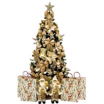 Kit de Enfeites Completo P/ Árvore de Natal Pisca Led 1,50MT