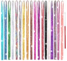 Kit de enfeites de cabelo Edoneery 3600 Strands 122 cm 18 cores