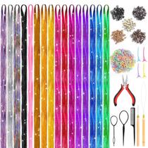 Kit de enfeites de cabelo Evatage 16 cores 3200 fios com ferramentas Kit de enfeites de cabelo Evatage 16 cores 3200 fios com ferramentas