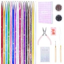 Kit de enfeites de cabelo IDN BEAUTY, extensões de cabelo de 16 cores, 120 cm Kit de enfeites de cabelo IDN BEAUTY, extensões de cabelo de 16 cores, 120 cm