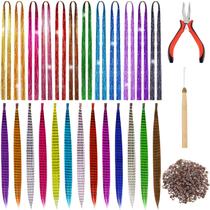 Kit de enfeites de cabelo Juinte 1440 Strands com ferramentas 26 Feather