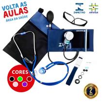 Kit De Enfermagem Acadêmico Completo com Estetoscópio, Esfigmomanômetro e Aparelho de Pressão Pamed