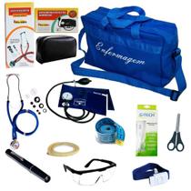 Kit De Enfermagem Azul Com Medidor De Pressão