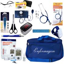 Kit de enfermagem azul premium com oxímetro Kit de enfermagem azul premium com oxímetro