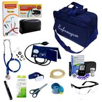 Kit De Enfermagem Azul Premium Glicossímetro