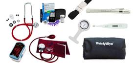 Kit De Enfermagem Completo Esfigmo, Rappaport, Oximetro LED, Garrote, Lanterna Bioland, Medidor De Glicose LITE
