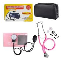 Kit De Enfermagem Esfigmomanometro + Esteto Duplo Rappaport Premium