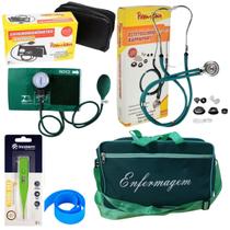 Kit de enfermagem esteto aparelho de pressão verde