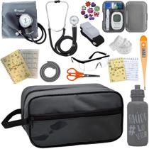 Kit de Enfermagem Estetoscopio Aparelho de Pressao Necessaire Medidor Glicose Multi Estagio Incoterm