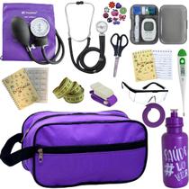 Kit de Enfermagem Estetoscopio Aparelho de Pressao Necessaire Medidor Glicose Multi Estagio Incoterm