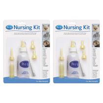 Kit de enfermagem PEtag, pacote de 60 ml com 2 mamadeiras, bicos e escova Kit de enfermagem PEtag, pacote de 60 ml com 2 mamadeiras, bicos e escova