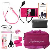 Kit De Enfermagem PINK P.a med Com Medidor De Pressão