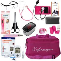 Kit de enfermagem pink p.a med com oxímetro