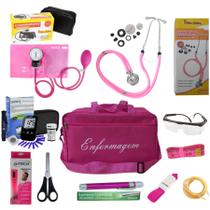 Kit De Enfermagem Rosa Premium Completo