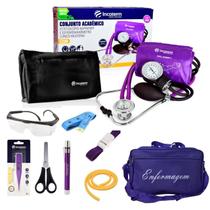 Kit De Enfermagem Roxo Incoterm Com Medidor De Pressão