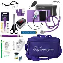 Kit de enfermagem roxo p.a med com oxímetro