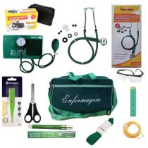 Kit De Enfermagem Verde Com Medidor De Pressão Premium