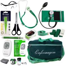 Kit de enfermagem verde p.a med com oxímetro