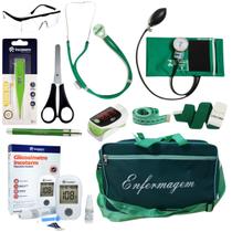 Kit de enfermagem verde p.a med com oxímetro Kit de enfermagem verde p.a med com oxímetro