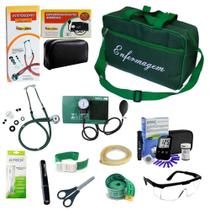 Kit De Enfermagem Verde Premium Com Glicossímetro