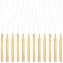 Kit de enfiador de agulhas com laço para extensão de cabelo YBEATY 12 unidades