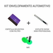 Kit de Envelopamento Automotivo - Espátula + Estilete Semi Profissional + Imã