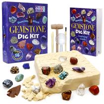 Kit de escavação DANCING BEAR Gem Dig Excavate 16 gemas e cristais