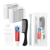 Kit de Escova de Dentes Lilingsty para Viagem com Creme Dental - Pacote com 30 Unidades