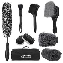 Kit de escova para rodas e pneus de carro NIKCOSMK 9 unidades com toalha de secagem Kit de escova para rodas e pneus de carro NIKCOSMK 9 unidades com toalha de secagem