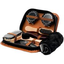 Kit de escova Shoe Shine Tinymori, 9 peças com estojo de couro PU