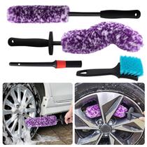 Kit de escovas de limpeza de pneus de roda Lexic para carros e motocicletas