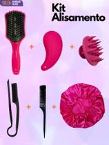 Kit de Escovas para Alisamento e Tratamento de Cabelos Lisos + Pentes e Acessórios