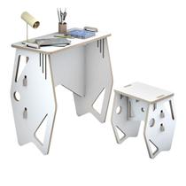 Kit de Escrivaninha e Banqueta Infantil Soho Branco Mesa de Desenho Kit de Escrivaninha e Banqueta Infantil Soho Branco Mesa de Desenho