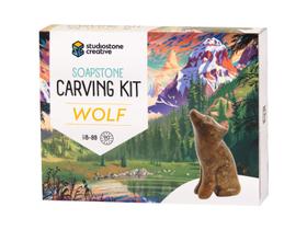 Kit de escultura de arte e artesanato STUDIOSTONE CREATIVE Soapstone Wolf