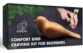 Kit de escultura em madeira BeaverCraft Comfort Bird para adultos e crianças Kit de escultura em madeira BeaverCraft Comfort Bird para adultos e crianças