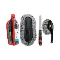 Kit De Esfregão De Microfibra Para Lavagem De Carro, Cabo Escalável, Escova De Limpeza Para Remoção