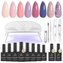 Kit de esmalte de gel Beetles com luz UV Kit inicial de 12 cores