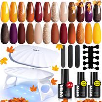Kit de esmalte de gel MEFA, 19 unidades com luz UV de 6 W e 7 ml Kit de esmalte de gel MEFA, 19 unidades com luz UV de 6 W e 7 ml