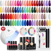 Kit de esmalte de gel MEFA, 60 unidades com luz UV, 42 cores, 7 mL Kit de esmalte de gel MEFA, 60 unidades com luz UV, 42 cores, 7 mL