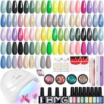 Kit de esmalte de gel PHOENIXY com luz UV 51 unidades para mulheres