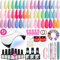 Kit de esmalte de gel VANREESA 24 cores com luz UV 42 unidades