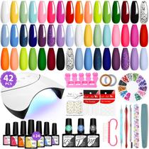 Kit de esmalte de gel VANREESA 24 cores com luz UV 42 unidades Kit de esmalte de gel VANREESA 24 cores com luz UV 42 unidades