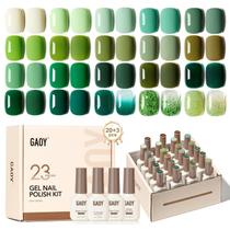 Kit de Esmalte em Gel GAOY - 23 Unidades com Cores Verde e Branca em Gelatina Glitter Kit de Esmalte em Gel GAOY - 23 Unidades com Cores Verde e Branca em Gelatina Glitter