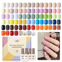 Kit de Esmalte em Gel GAOY 42 Unidades - Vermelho, Verde, Azul e Mais