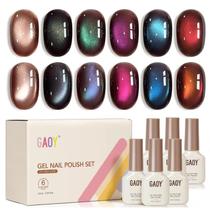 Kit de Esmalte em Gel GAOY Marrom Camaleão 6 Cores com Ímã